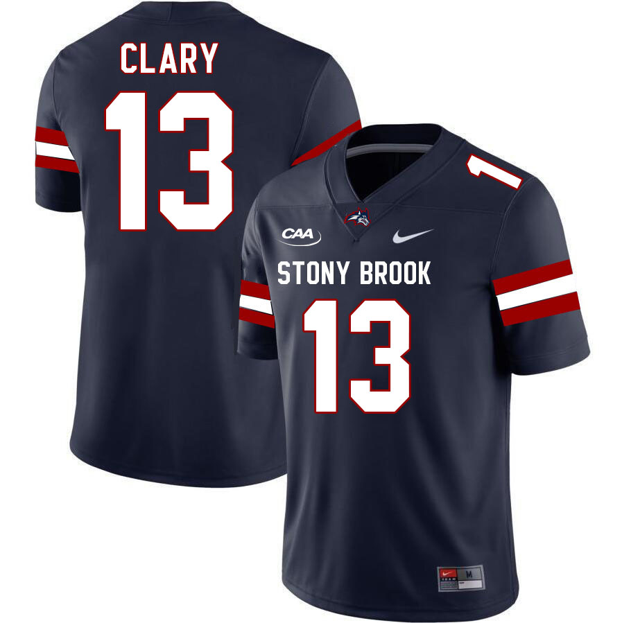 Stony Brook Seawolves #13 Dyshier Clary College Football Jerseys Stitched Sale-Navy